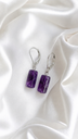 Natural Amethyst Cylinder Earrings
