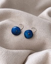 Agate Rondelle Peacock Blue Earrings