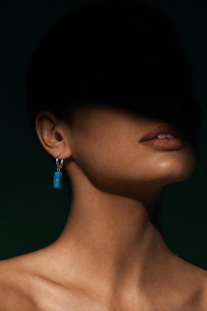 Neon Apatite Cylinder Earrings